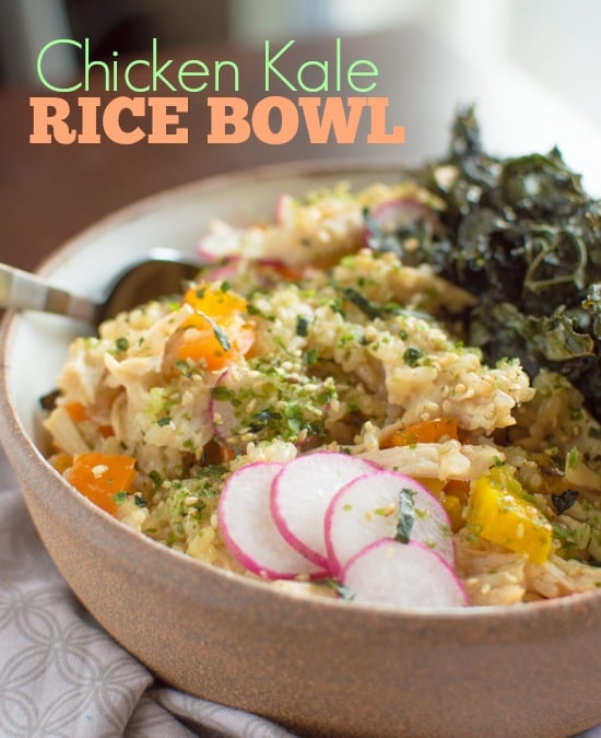 chicken kale rice bowl