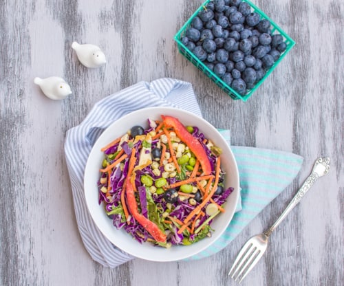 Rainbow Salad with Peanut Vinaigrette