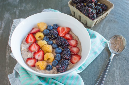 Chocolate Overnight Oats with Berries