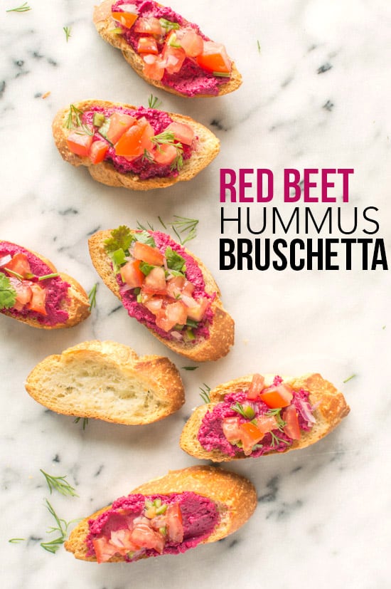 The perfect appetizer - Red Beet Hummus Bruschetta | clube.futebolmilionario.com