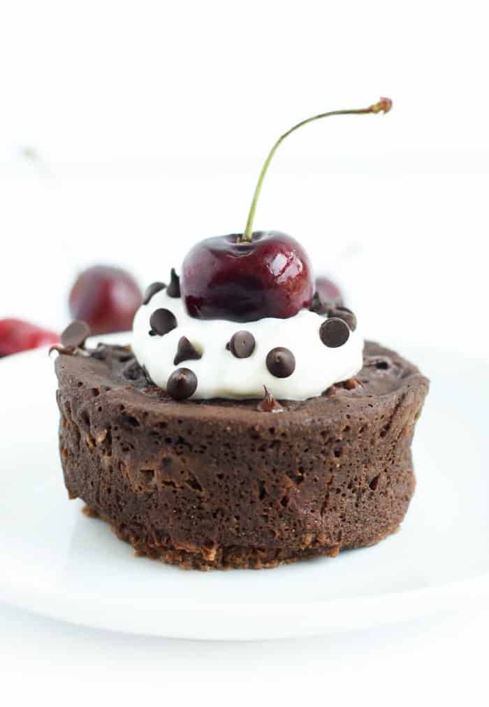 Healthy Chocolate Cherry Mug Cake | Fit Foodie Finds