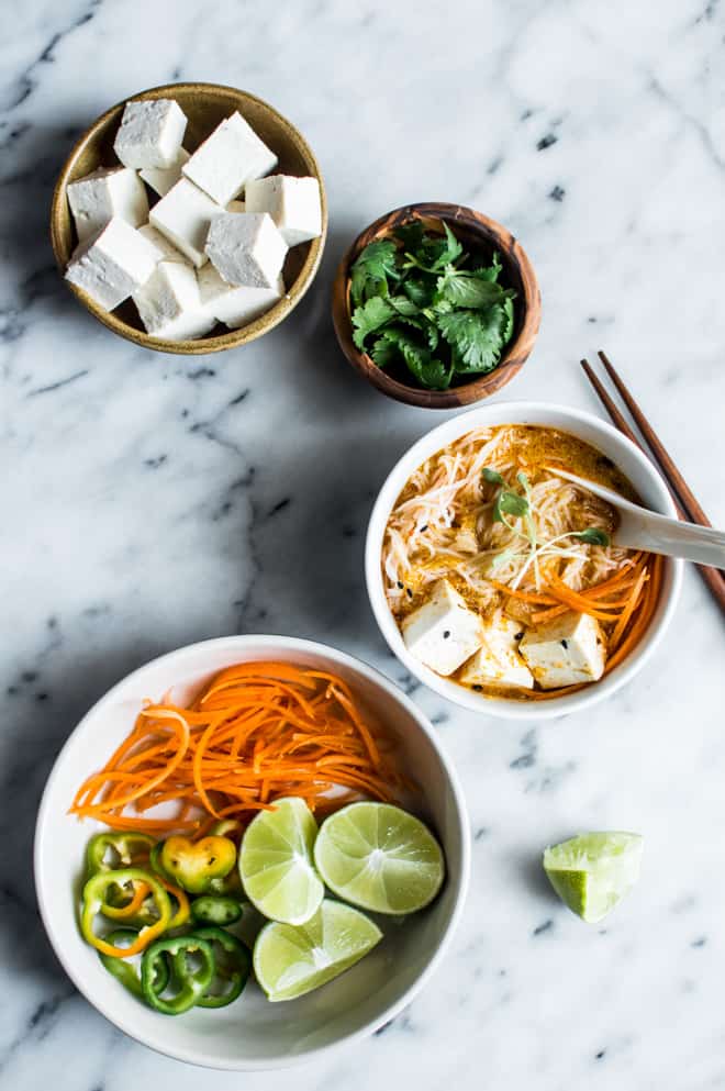 Curry Laksa with Tofu - a delicious, gluten-free dish to keep you warm in the winter!