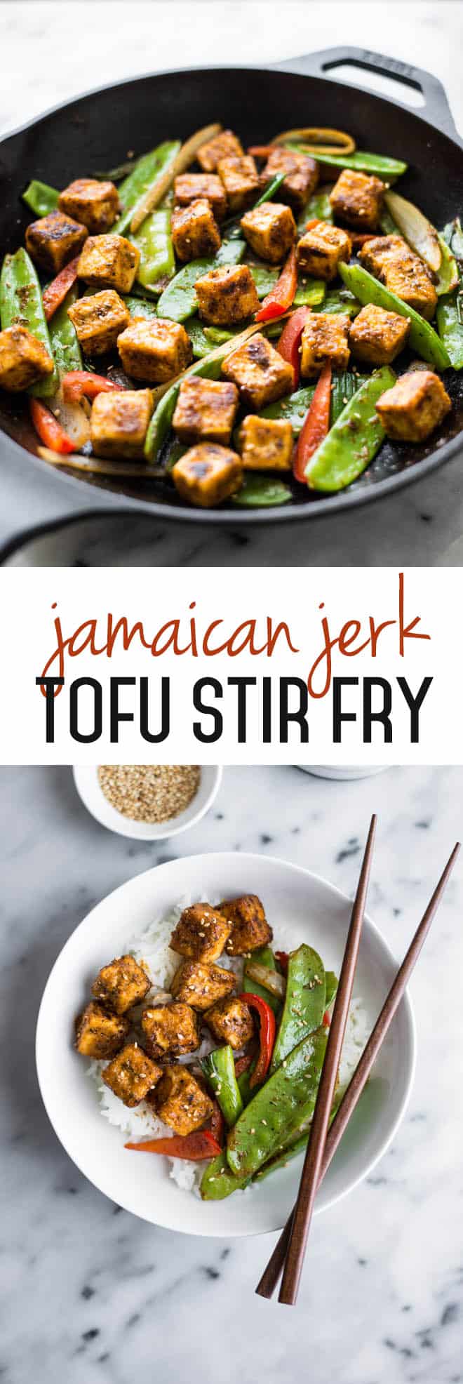Jamaican Jerk Tofu Stir Fry - easy vegan meal that is full of spice! by Lisa Lin of clube.futebolmilionario.com