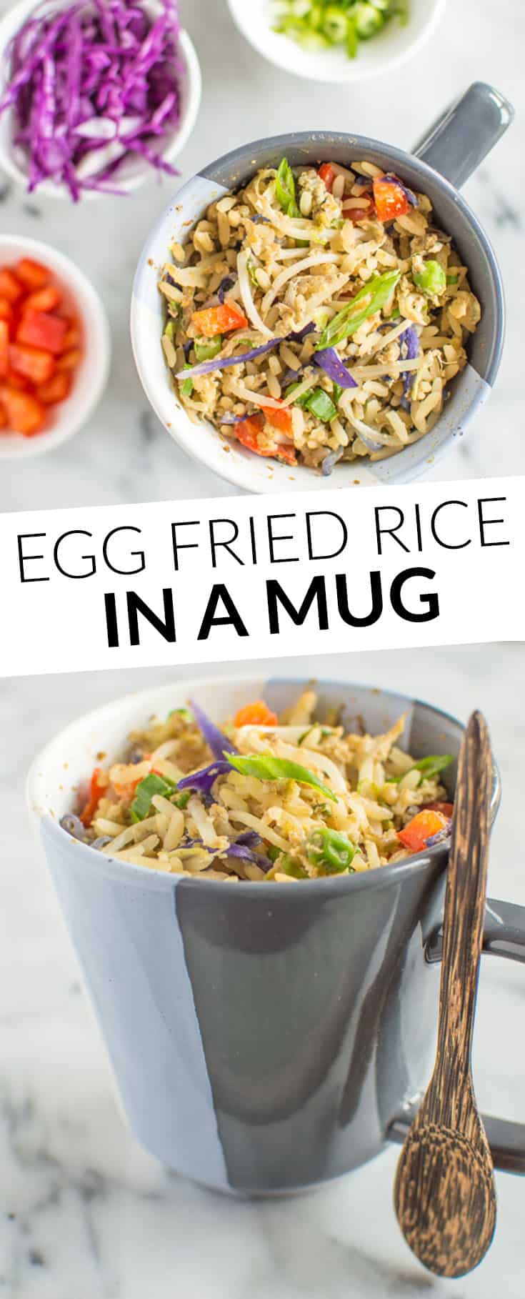 Egg Fried Rice In A Mug - easy meal in 10 minutes! @healthynibs