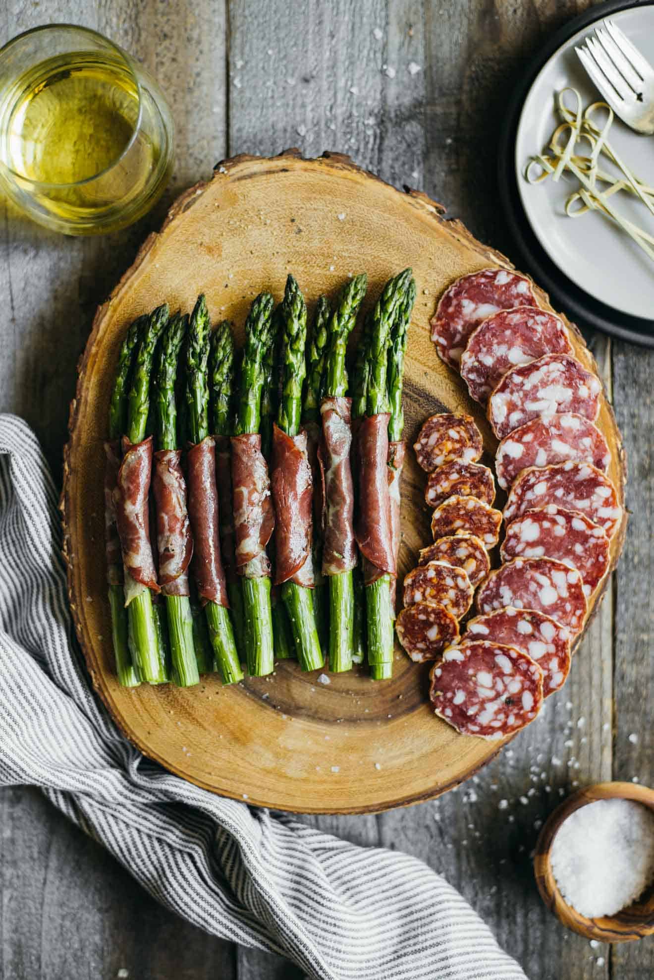 Dry Coppa Wrapped Asparagus - easy appetizer ready in 15 minutes and made with just 5 ingredients!