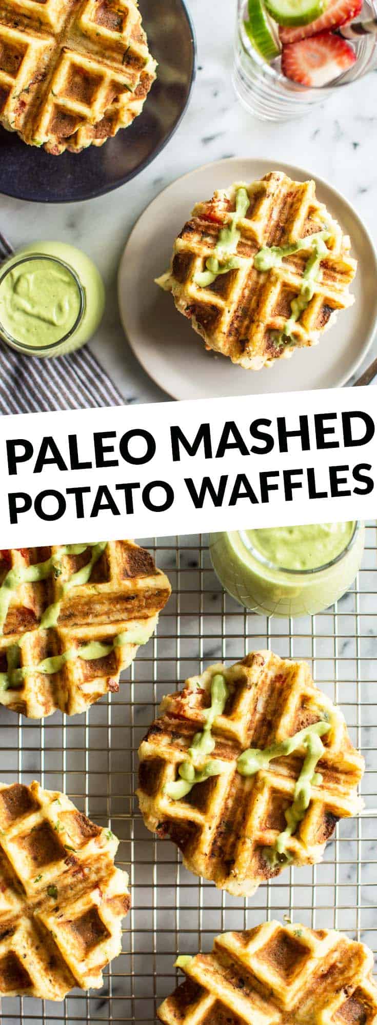 Mashed Potato Waffles - they're packed with flavor and paleo friendly! Perfect for breakfast! by @healthynibs