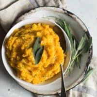 Butternut Squash Mashed Potatoes - a healthy side dish great for weeknights and the holidays!