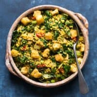 Curried Millet Stir Fry with Kohlrabi - a healthy, gluten-free and vegan dinner ready in under 30 minutes!