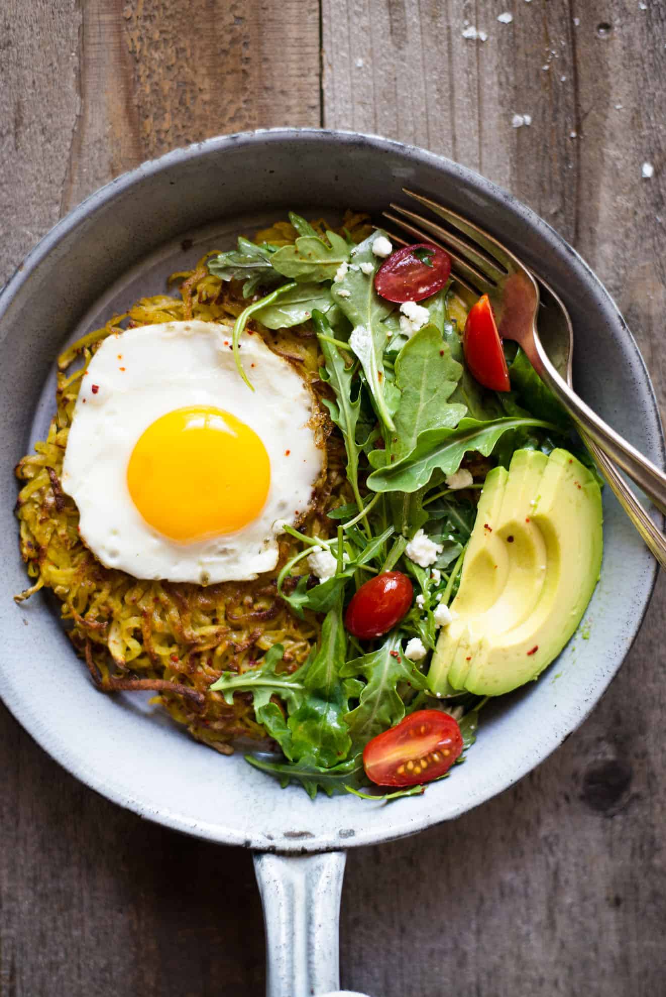 Curried Rosti - simple pan-fried potato pancake that's great as a healthy breakfast!