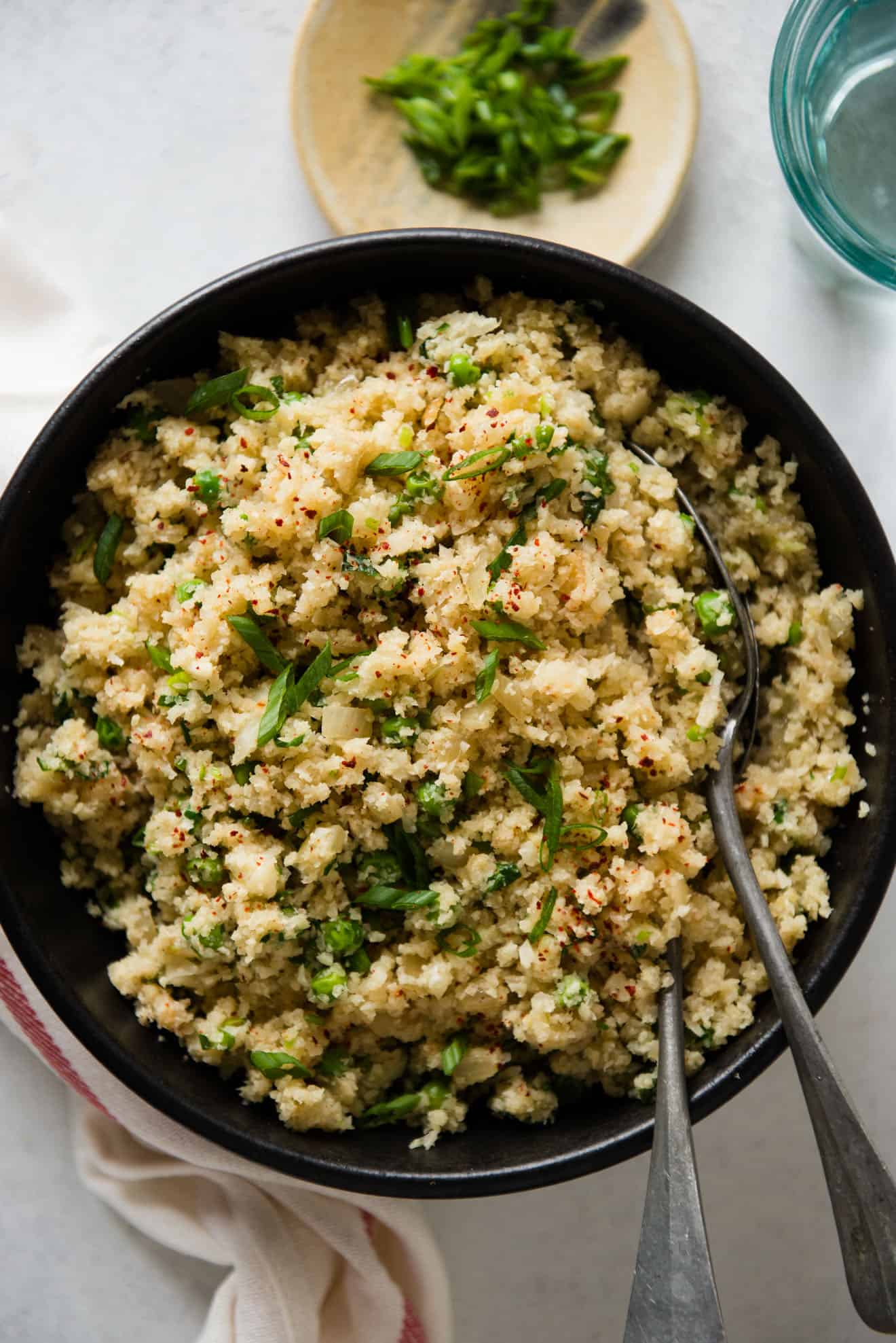 Ginger and Shallot Cauliflower Rice Recipe (vegan + paleo)