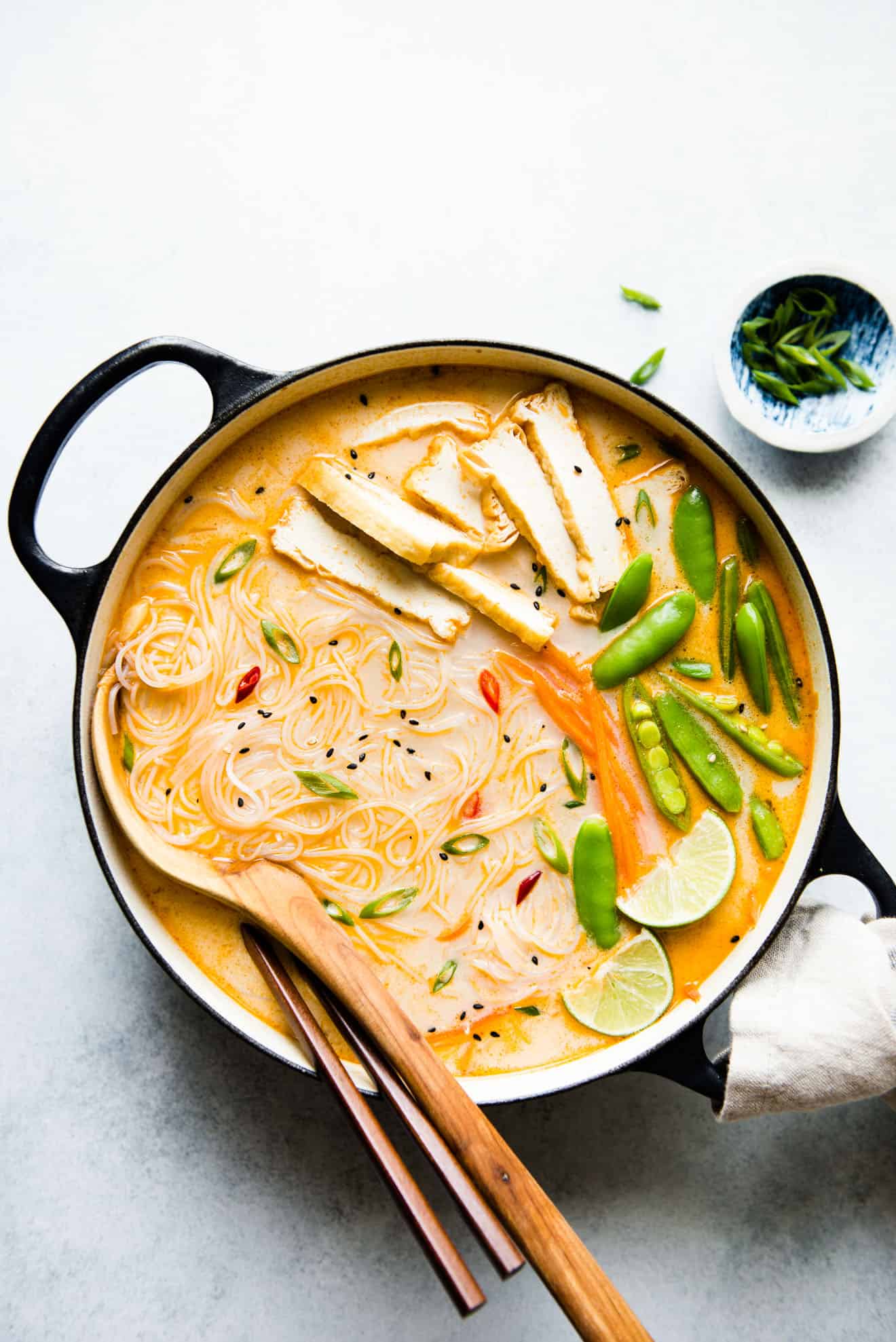 Hot & Sour Coconut Noodle Soup - one-pot vegan meal