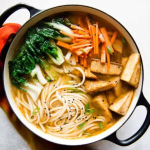 Ginger Miso Udon Noodles with Five Spice Tofu