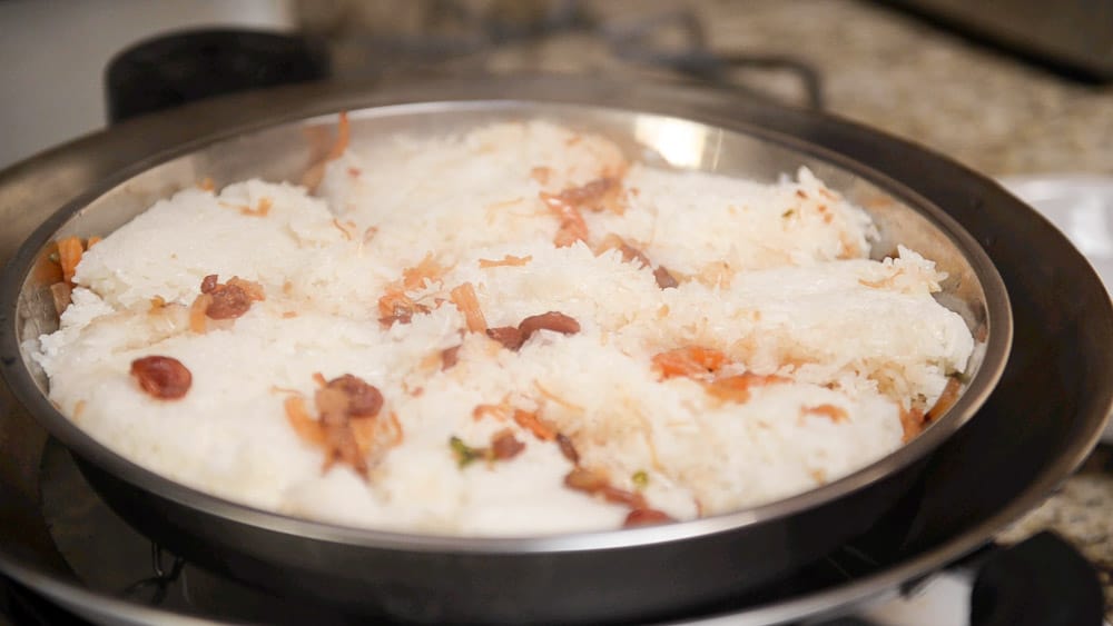 Flipped Over Rice to Steam