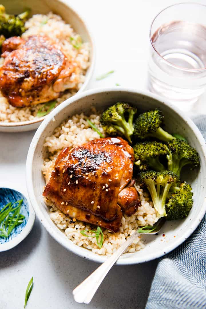 Roasted Sticky Asian Chicken Thighs recipe - perfect dinner recipe