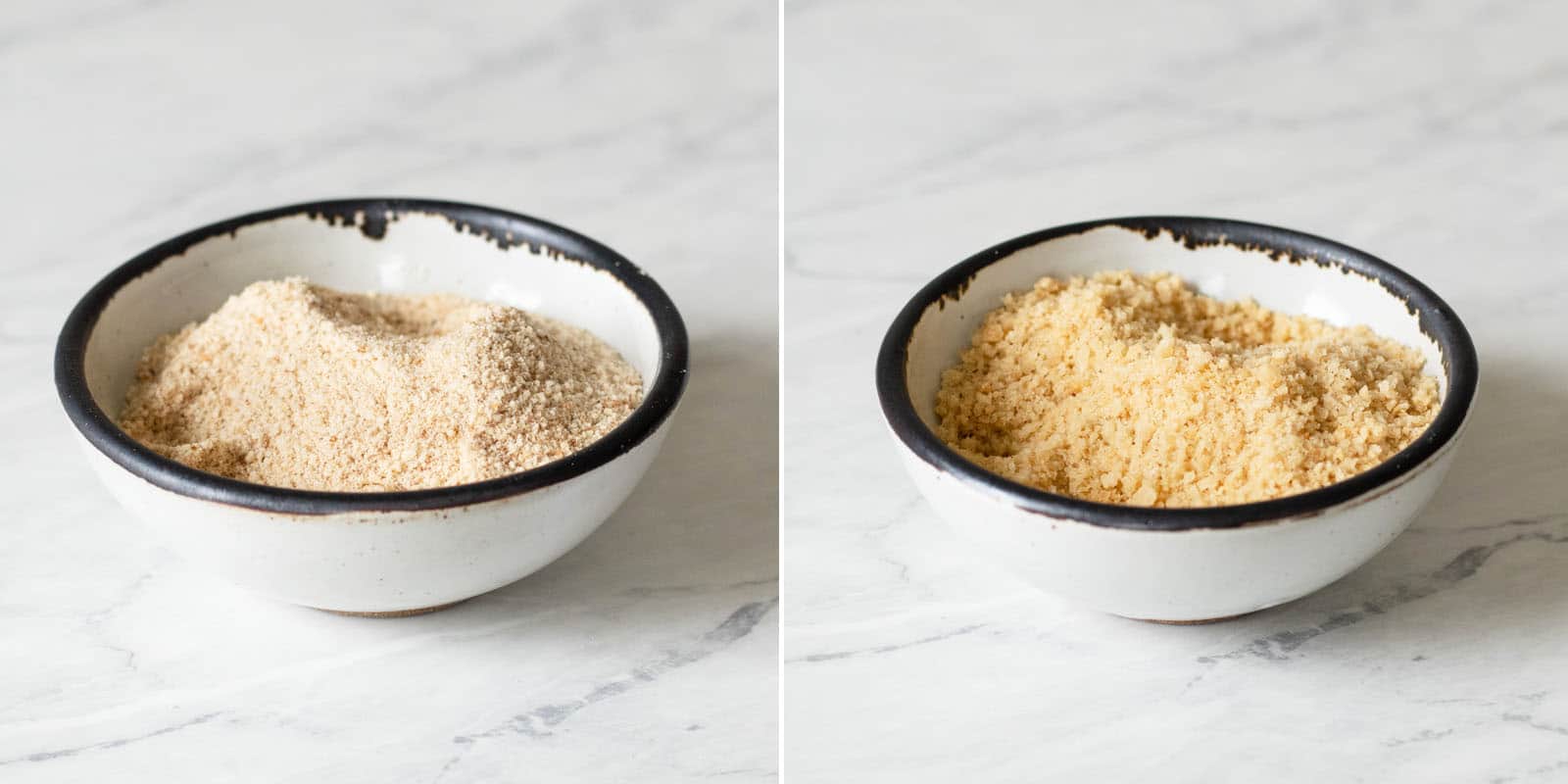 Conventional breadcrumbs and panko 