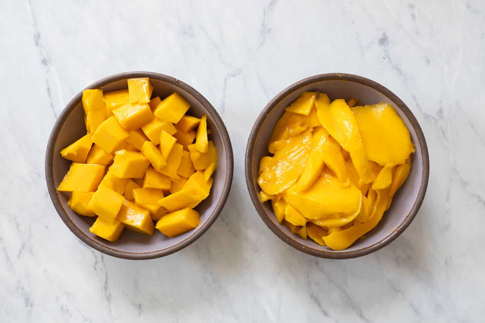 Cut mangoes