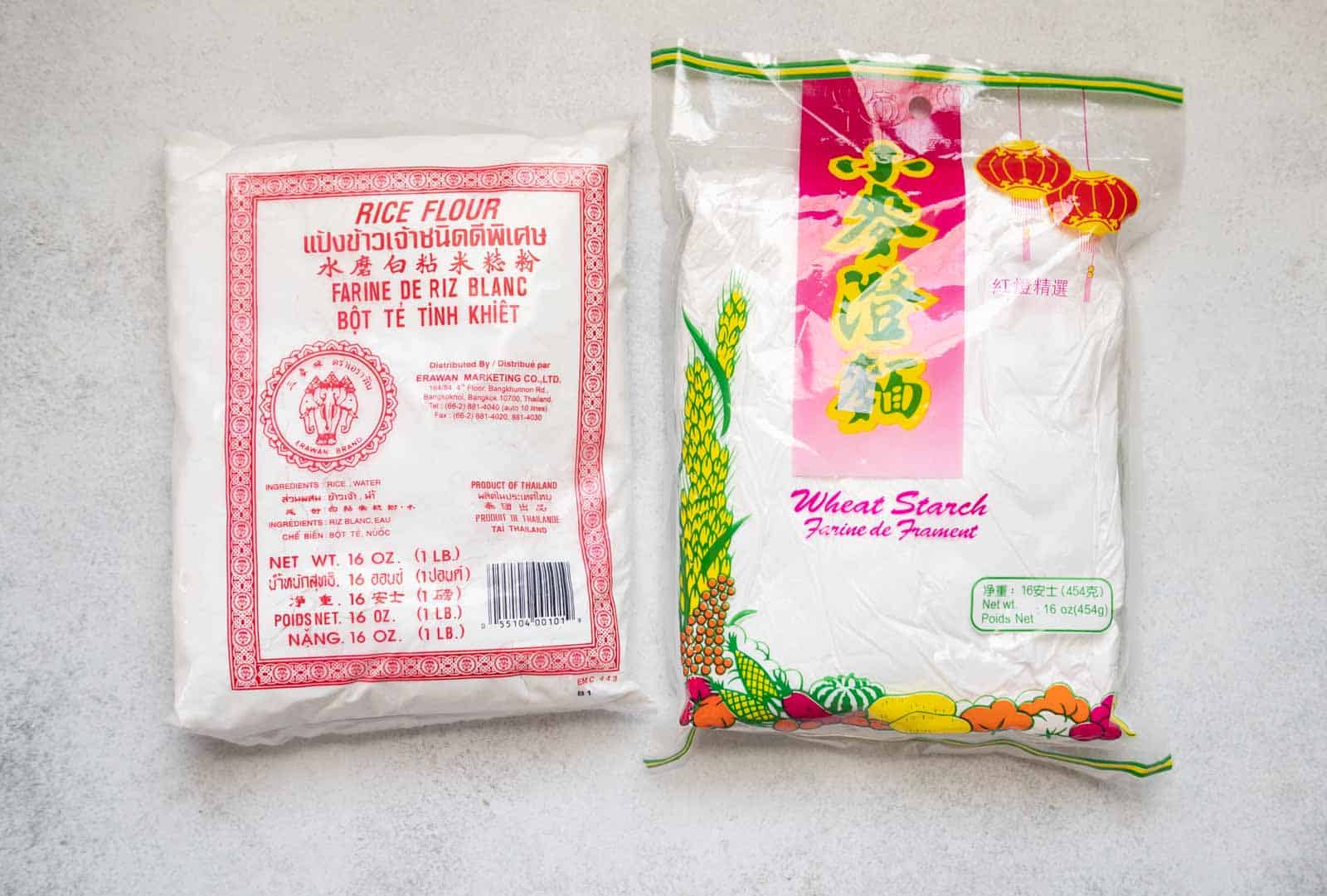 Rice flour and wheat starch