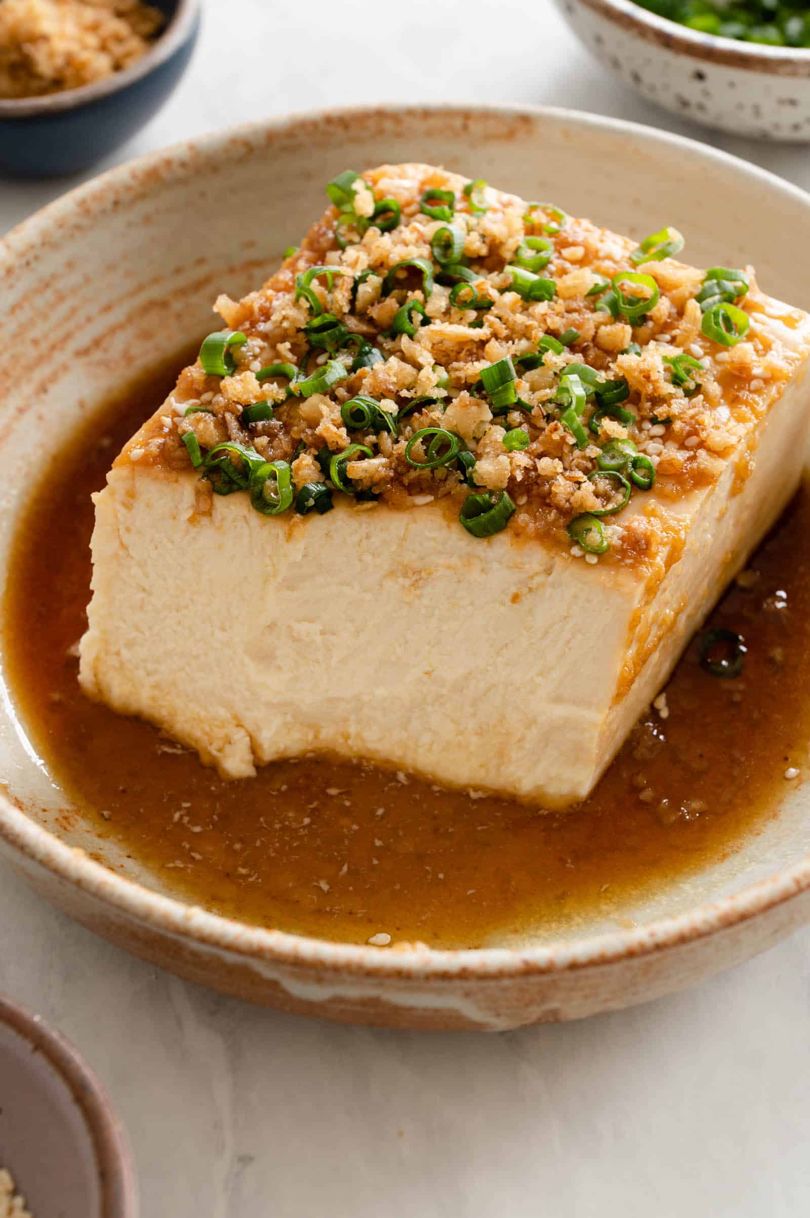 Cold Tofu in a Tangy & Garlicky Sauce
