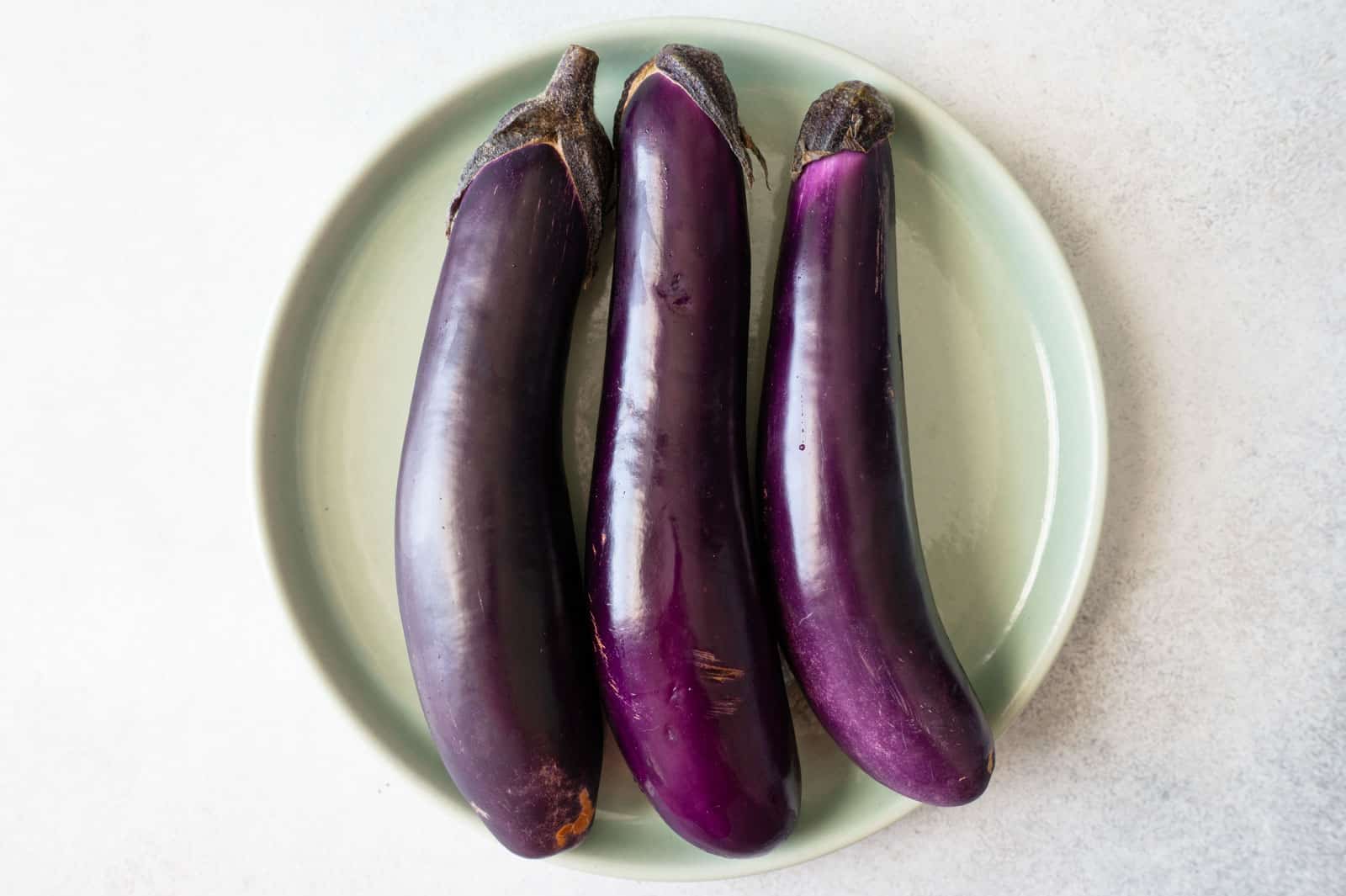 3 Asian eggplant (Chinese or Japanese eggplant)