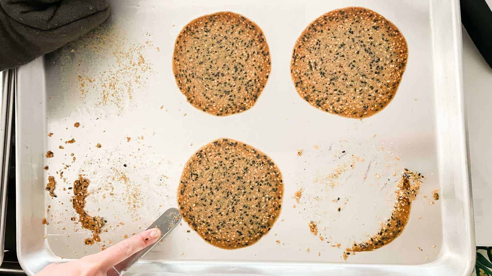 Cookies baked directly on baking sheet
